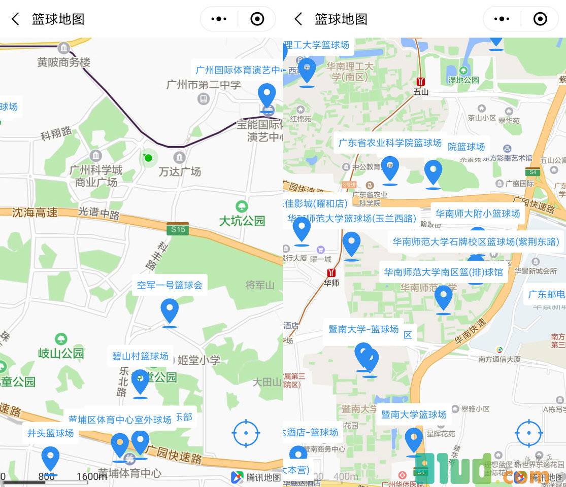 篮球地图小程序截图