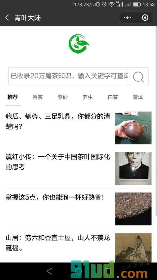 青叶大陆小程序截图